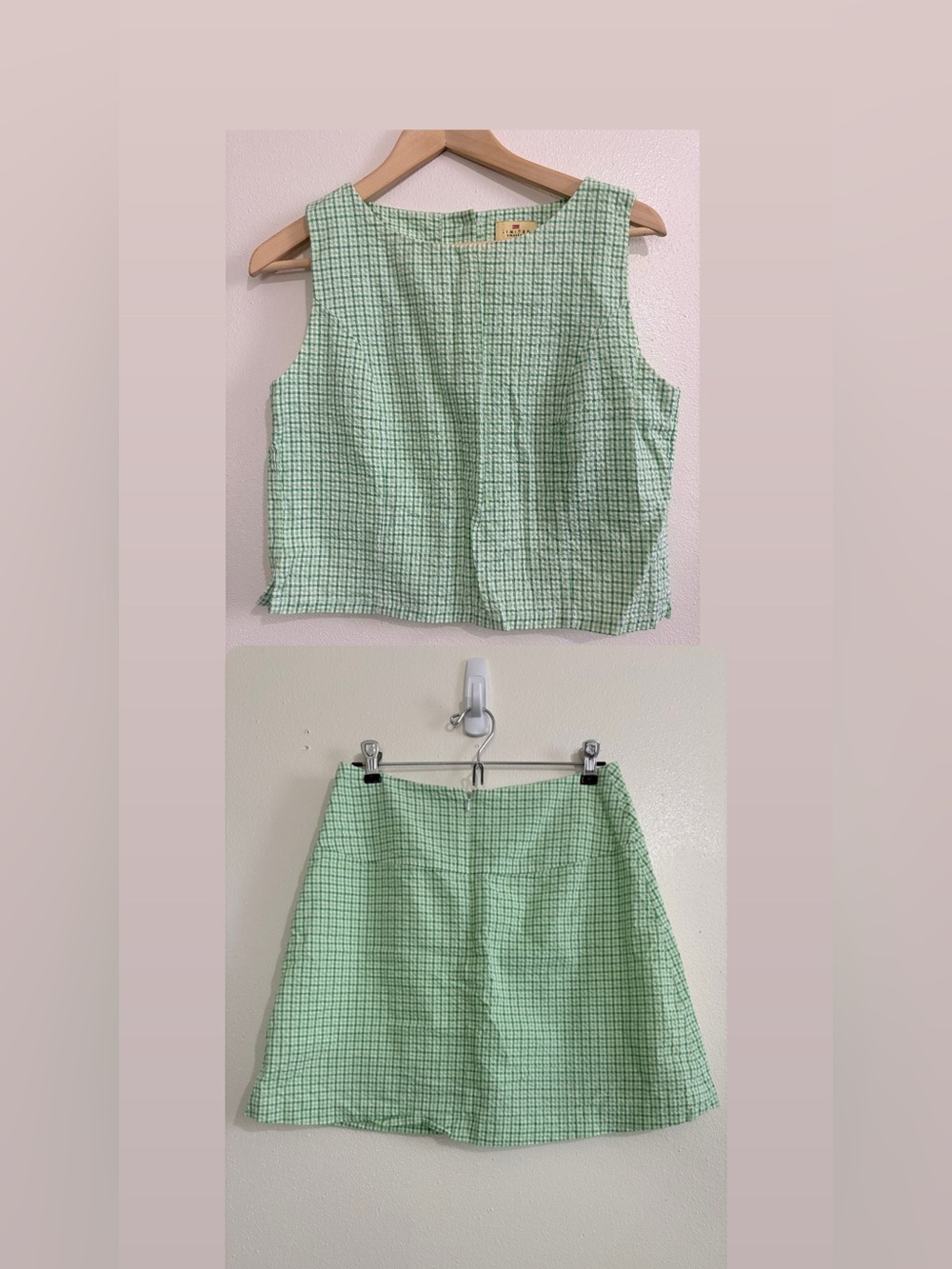 Limited America Two-Piece Skirt Set - Sleeveless Crop Top & A-Line Skirt Medium